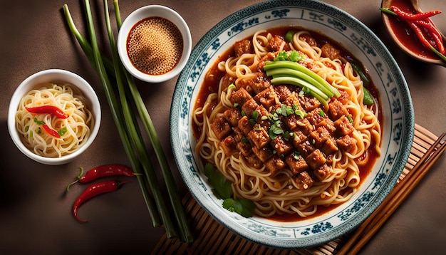 Mouthwatering Dan Dan Noodles with Spicy Sauce and Ground Tofu