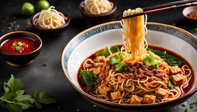 Mouthwatering Dan Dan Noodles with Spicy Sauce and Ground Tofu