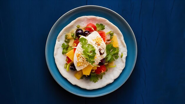 A mouthwatering food photograph of a freshly made arepa