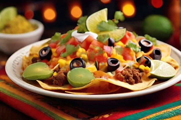 Mouthwatering Mexican Cuisine Nachos Fiesta Celebration