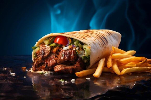 A Mouthwatering Snapshot of Delicious Shawarma Generative Ai