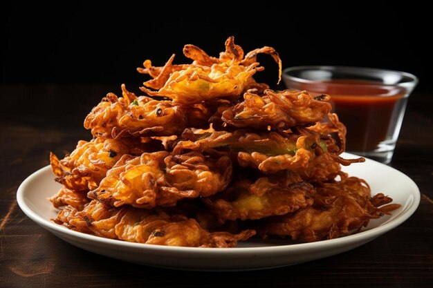 Mouthwatering Spicy Onion Bread Pakora On white background Popular fast food Bread picture image