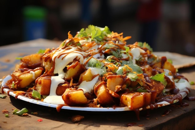 Mouthwatering Street Food Aloo Chaat Aloo chaat or Alu chat is a popular street food image