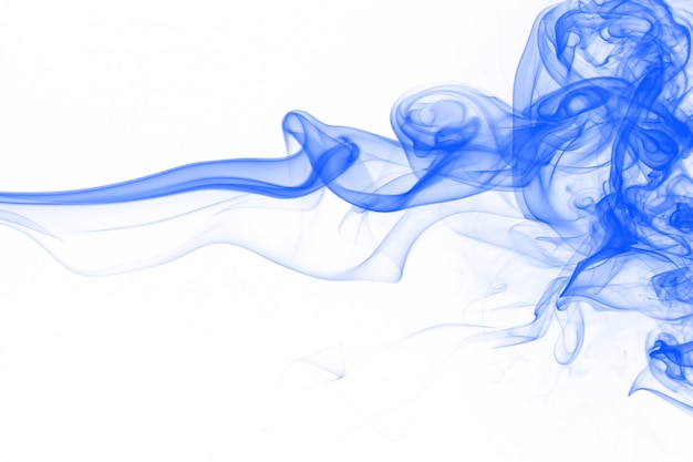 Movement blue smoke abstract on white background, ink water