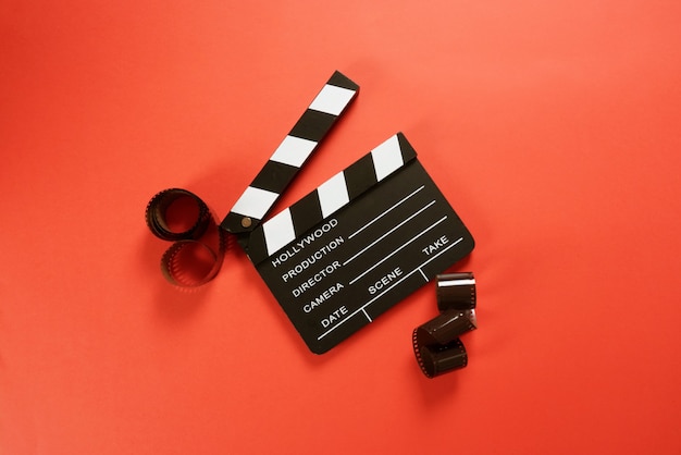 movie clapper board with copy space.