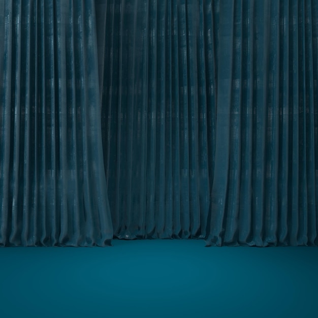 Movie theater dramatic curtains on stage classic drapery template 3d render