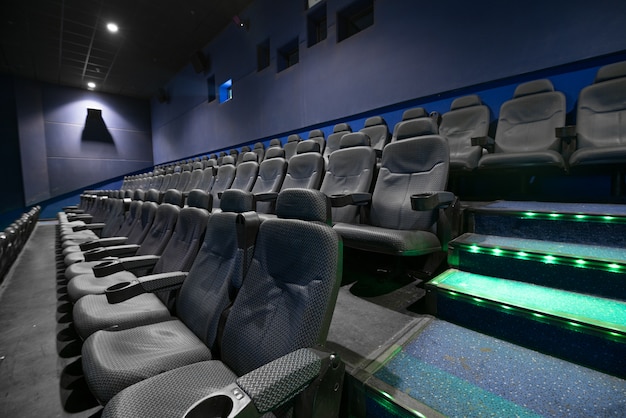 Movie theater empty auditorium with seats