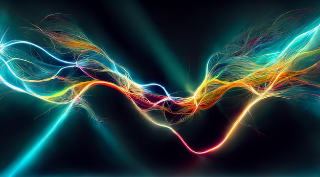 Moving colorful lines of abstract background