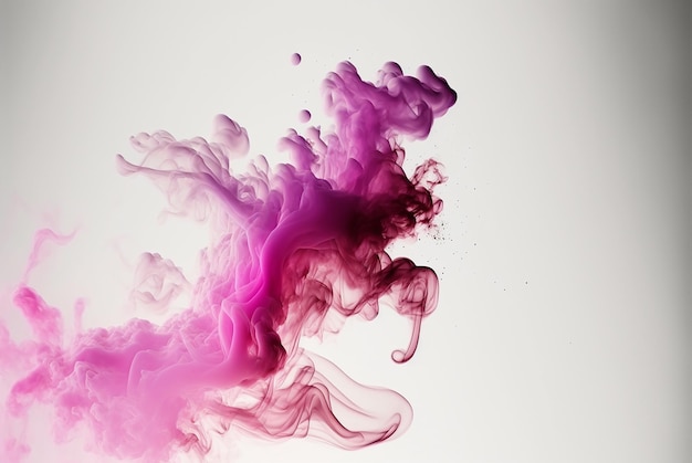 Moving pink flames and smoke on a white background Illustration Generative AI