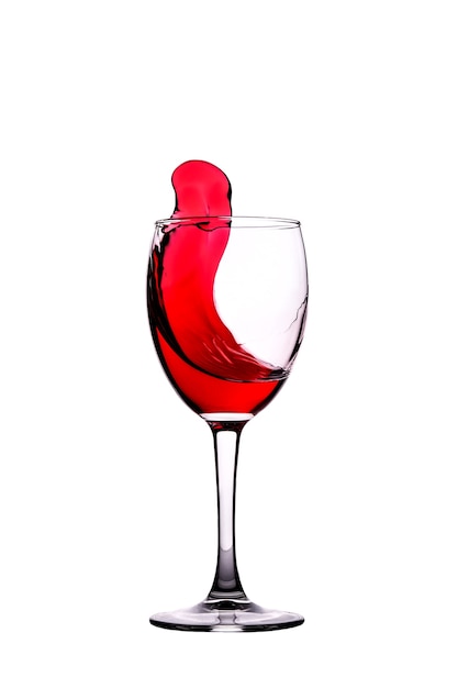 Moving red wine glass