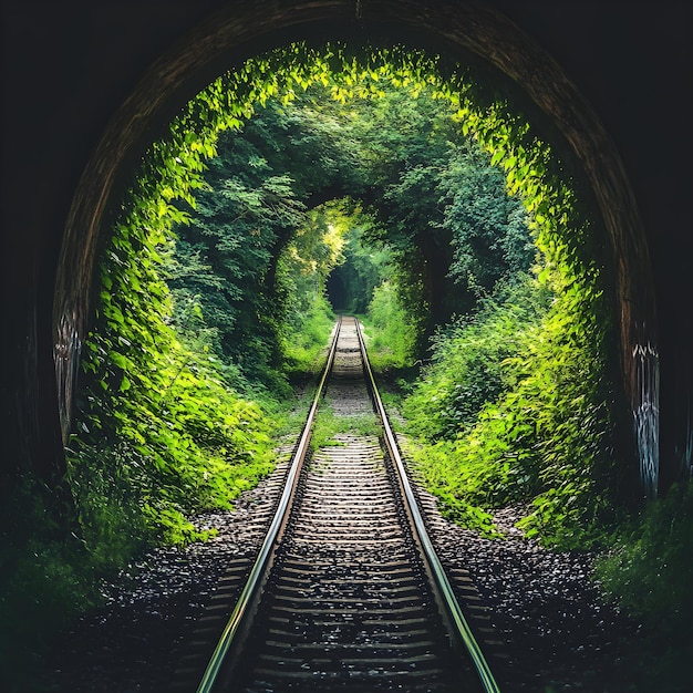 Photo a moving train rear captures the tunnel disappearing into the receding darkness