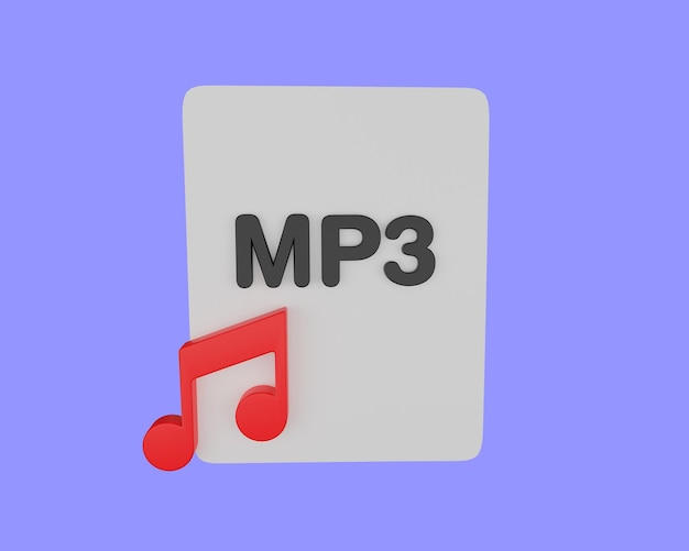 mp3 audio file icon 3d render.