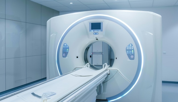 Mri or ct scan machine in hospital lab white background medical diagnosis equipment