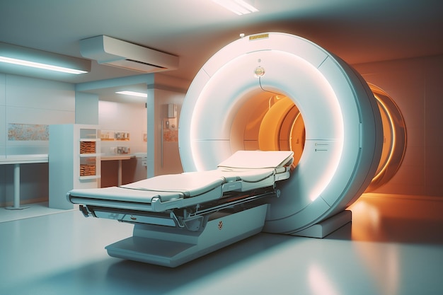 MRI Magnetic resonance imaging scan device in Hospital generative ai