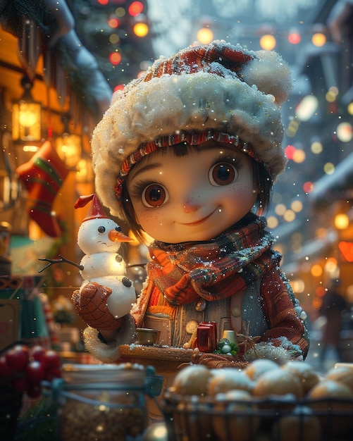 Mrs Claus Toy Maker In A Festive City Street wallpaper