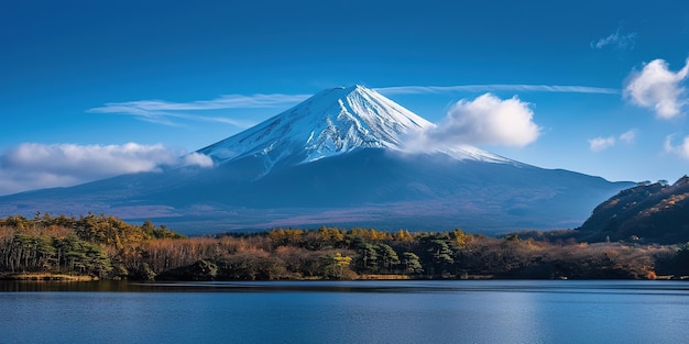 Mt Fuji mount Fujisan tallest volcano mountain in Tokyo Japan Snow capped peak conical sacred symbol