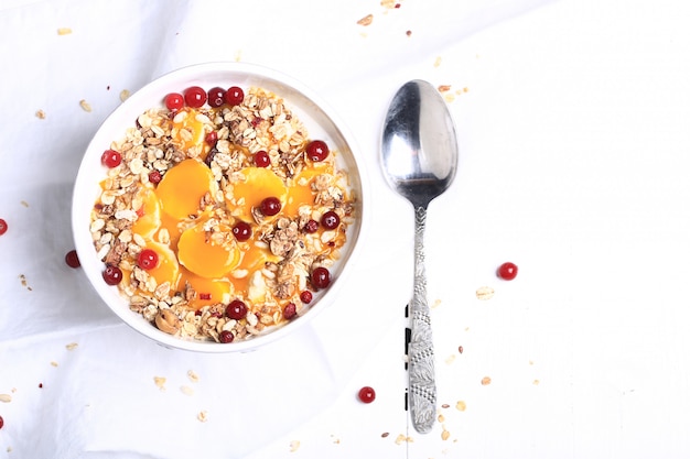 Muesli with fresh berries. healthy breakfast