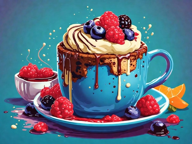 Mug cake recipe vector