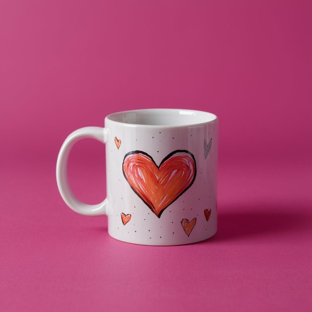 a mug with a heart on it that says love on it