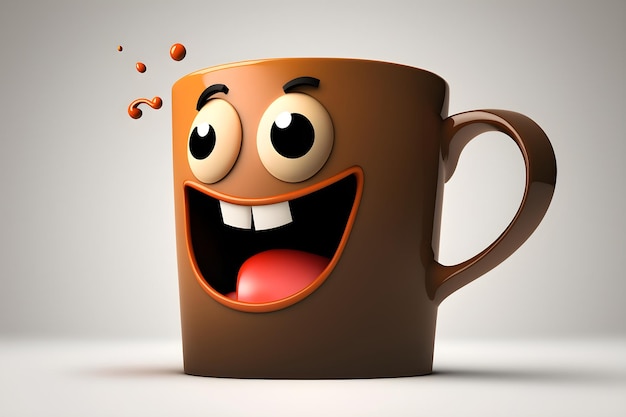 A mug with a smiling face and a big smile on it.