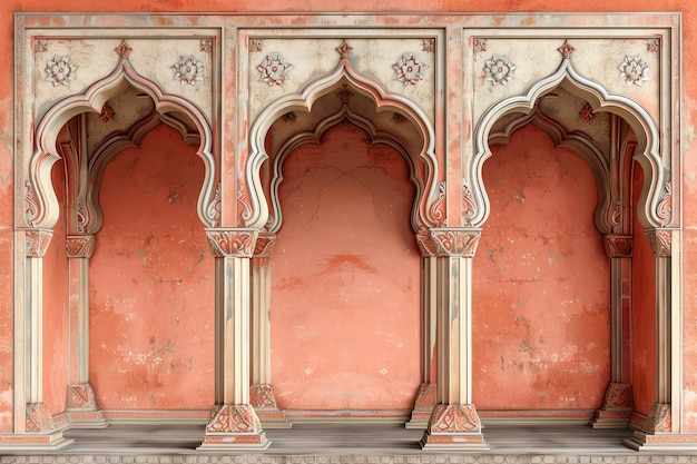 Mughal decorative arch indian illustration background