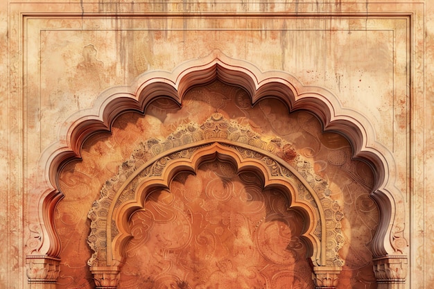 Mughal decorative arch indian illustration background