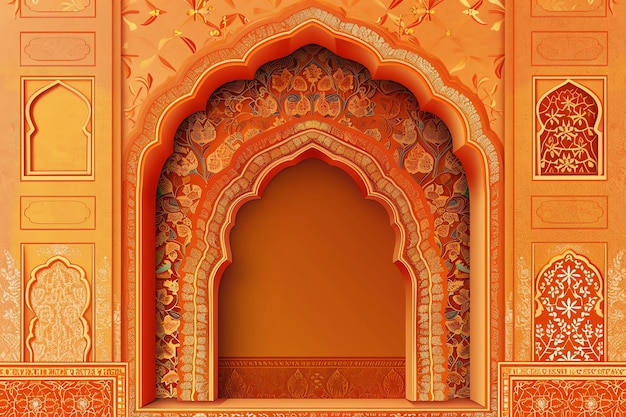 Mughal decorative arch indian illustration background