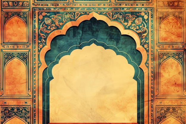 Mughal decorative arch indian illustration background