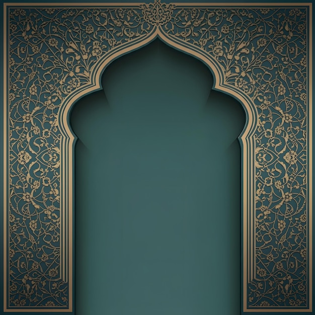 Mughal decorative arch Islamic Floral geometric pattern frame for invitation