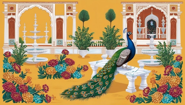 Photo mughal garden illustration