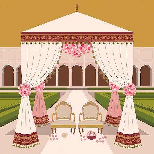 Mughal garden wedding invitation