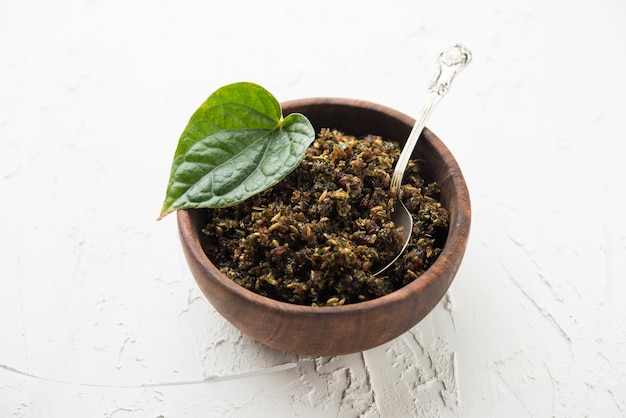 Mukhwas or Tambul is a fine mixture of Paan masala. It's popular mouth freshener from India consumed after meals. Also offered to Goddess Durga devi in puja