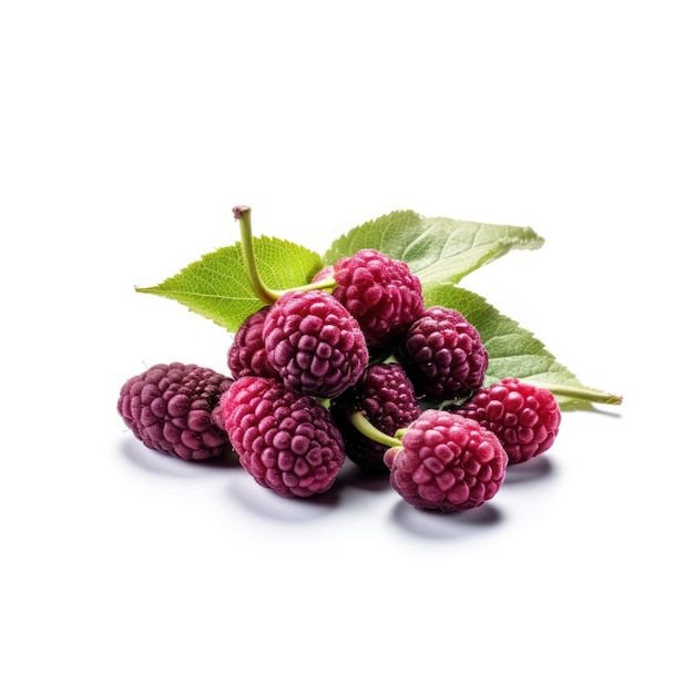 Mulberries isolated on white background