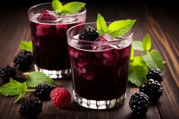 Mulberry juice with berries