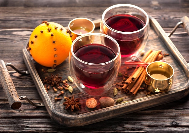 Mulled wine and Christmas spices