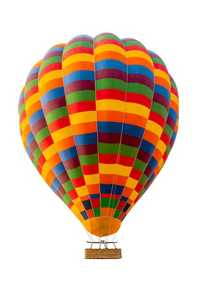 Multi color hot air balloon isolated