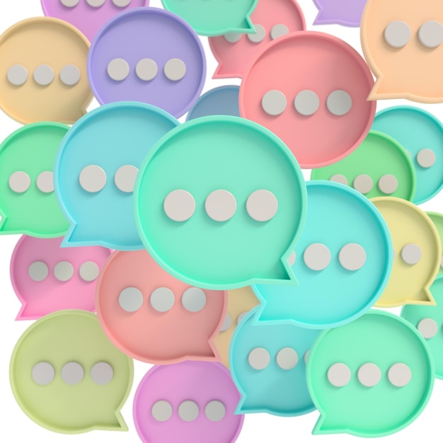 Multi Colored Bubble Communication Message Icon 3d Rendering