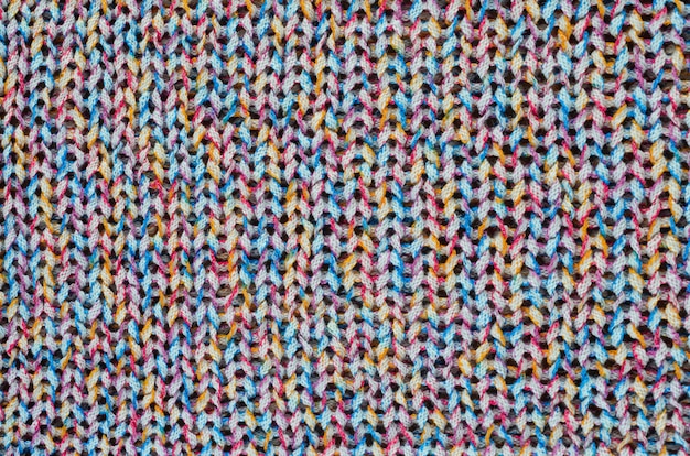 Multi-colored knitted fabric.