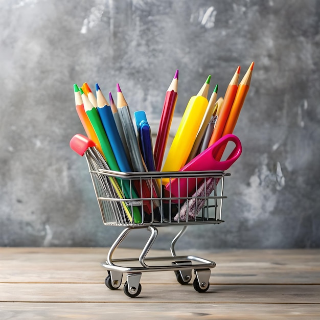 multi colored school supplies in a shop