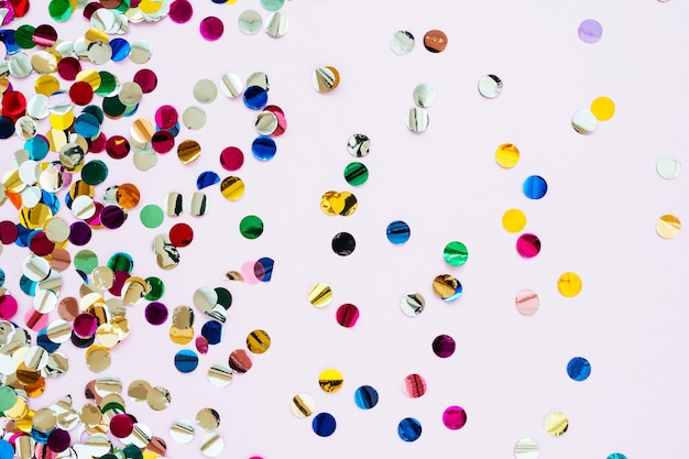 Multi-colored shiny round confetti