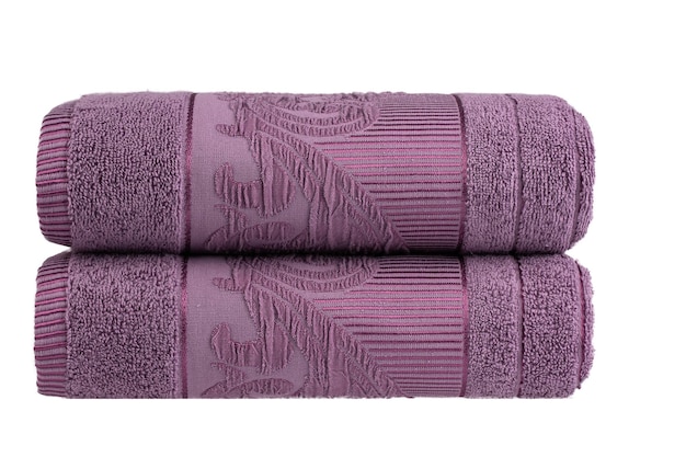 multi-colored Terry cotton bath towels, isolate on a white background