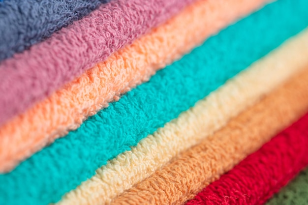 multi-colored Terry cotton bath towels