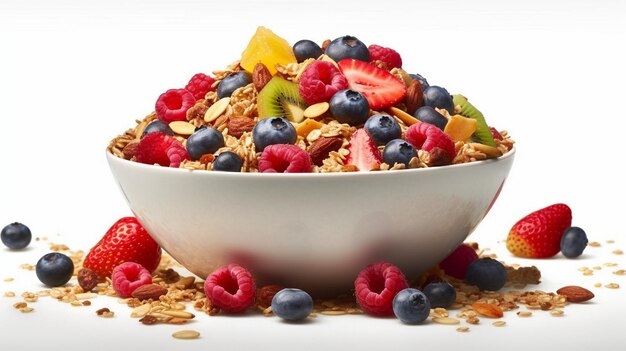 multi fruits muesli isolated