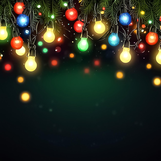 Photo multicolor christmas lights background