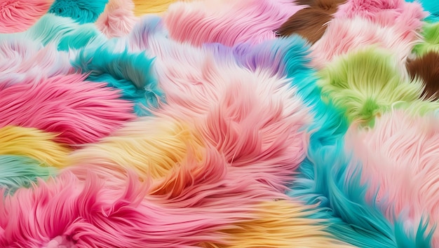 Photo multicolor fur background generative ai