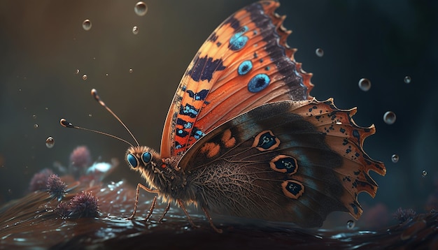 Multicolor realistic butterfly image Ai generated art