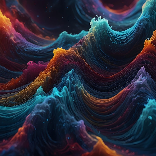 Multicolor vibration waves fantasy beautiful abstract highly detailed Abstract background