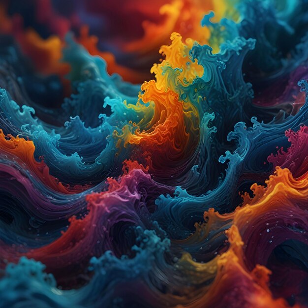 Multicolor vibration waves fantasy beautiful abstract highly detailed Abstract background