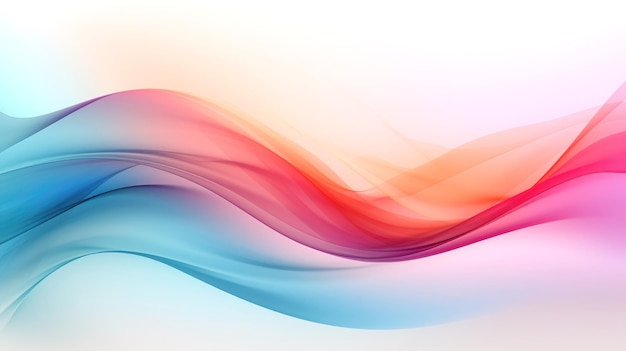 Multicolored abstract line and wave gradient on white background Generative Ai