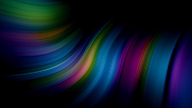 Multicolored abstraction on black background, high quality detailed render